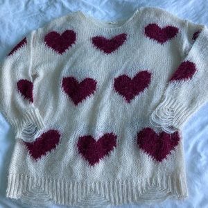 NWOT Distressed ♥️ Sweater